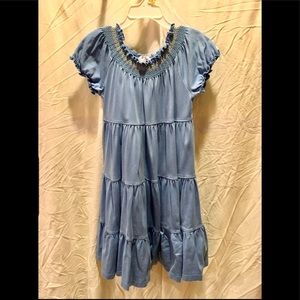 Hanna Andersson Girls Blue Ruffle Dress